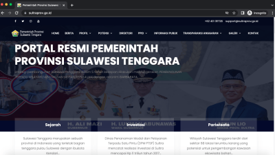 Usai Diretas, Situs Web Milik Pemprov Sultra Kembali Normal
