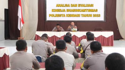 Polresta Kendari Analisa dan Evaluasi Kinerja 80 Personel Bhabinkamtibmas