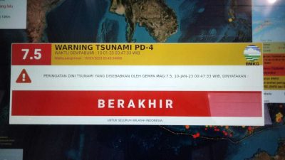 Peringatan Dini Tsunami Pasca Gempa M 7,5 di Maluku Berakhir