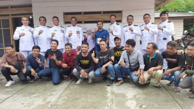 Jaga Sinergitas, Danlanal Kendari Sambangi Sekretariat IJTI Sultra