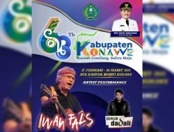 Perayaan HUT ke-63 Kabupaten Konawe Bakal Dimeriahkan Iwan Fals