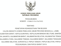 KPU RI Umumkan Nama Timsel Calon Anggota KPU Provinsi Sultra