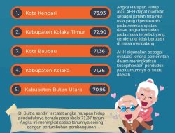 Infografis: 5 Daerah di Sultra dengan Angka Harapan Hidup Tertinggi