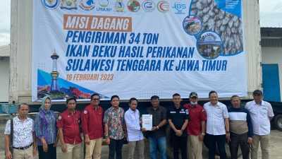 Lanjutan Misi Dagang, KADIN Sultra Kembali Kirim 34 Ton Ikan Beku ke Jatim