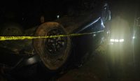 Mobil Toyota Rush Nomor Polisi DT 138 R warna hitam mengalami kecelakaan di Jalan Poros Desa Mabodo, Kecamatan Kontunaga, Kabupaten Muna pada Rabu (15/2/2023)/Ist