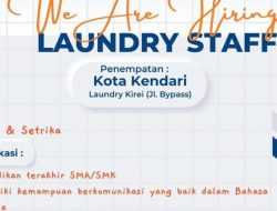 Info Loker: Kirei Rekrutmen Posisi Laundry Staff, Penempatan Area Kendari