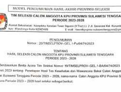 Timsel Umumkan 10 Nama Peserta Seleksi Calon Anggota KPU Sultra