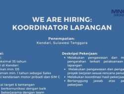 Info Loker Kendari: BSR Indonesia Buka Rekrutmen Posisi Koordinator Lapangan