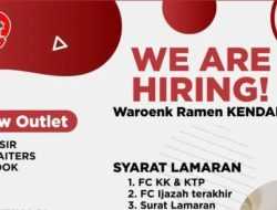 Info Loker: Waroenk Ramen Kendari Buka Rekrutmen Posisi Kasir, Waiters, dan Cook
