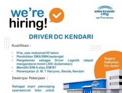 Info Loker: Electronic City Buka Rekrutmen Posisi Driver DC Kendari