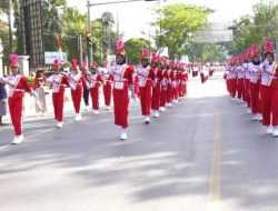 Ratusan Pelajar Ramaikan Lomba Gerak Jalan Indah HUT ke-78 RI di Kota Kendari