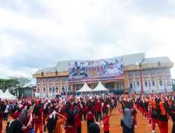 Meriah! Ribuan Warga Padati Zumba Massal Partai Gerindra di Kota Baubau