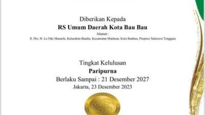 RSUD Baubau Raih Akreditasi Paripurna Dari LARS DHP