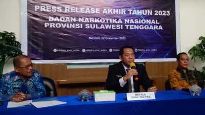 3,58 Kg Sabu dan 952 Gram Ganja Dari 34 Tersangka Diamankan BNNP Sultra Sepanjang 2023