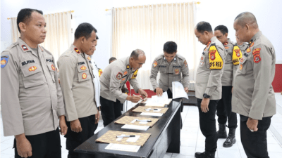 Kapolres Buton Pimpin Penandatanganan Perjanjian Kinerja dan Pakta Integritas 2024