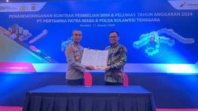 Perkuat Sinergitas, Polda Sultra dan Pertamina Patra Niaga Sulawesi Jalin Kerjasama Energi