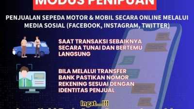 Polresta Kendari Imbau Masyarakat Waspada Penipuan Jual Beli Kendaraan Online