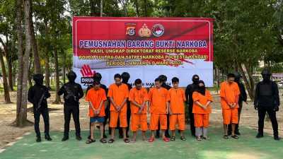 Polda Sultra Musnahkan Barang Bukti 2,7 Kg Sabu Hasil Penindakan Januari–Maret 2024