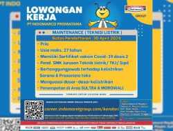 Info Loker: PT Indomarco Prismatama Buka Rekrutmen Posisi Teknisi Listrik