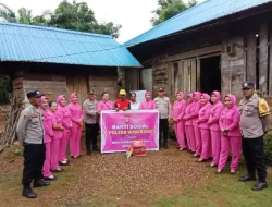Bantu Korban Banjir, Personel dan Bhayangkari Polsek Wiwirano Gelar Baksos