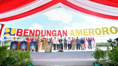 Resmikan Bendungan Ameroro, Presiden Jokowi: Cegah Krisis Air dan Reduksi Banjir