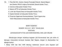Keluarkan Surat Edaran, Bupati Koltim Bakal Tindak Tegas ASN Terlibat Judi Online dan Konvensional