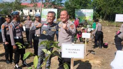 Peringati Hari Bhayangkara ke-78, Polda Sultra dan Polres Jajaran Tanam Pohon Serentak