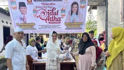 Bacabup Dessy Indah Rachmat Salurkan 39 Ekor Hewan Kurban di Konawe