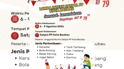 Meriahkan HUT RI ke-79. Satpol PP Baubau Gelar Berbagai Perlombaan