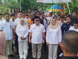 Dikawal Massa Pendukung, Harmin Ramba-Dessy Indah Rahmat Daftar ke KPU Konawe