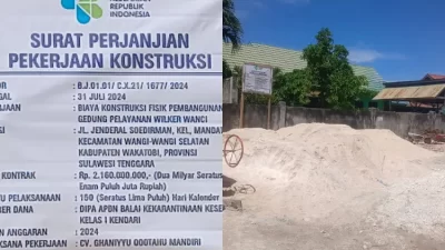 Gunakan Material Lokal, Gedung Pelayanan Wilker Wanci Diduga Abaikan Aturan