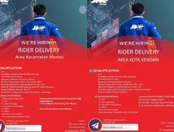 JNE Buka Rekrutmen Posisi Rider Delivery, Penempatan Area Morosi dan Kendari