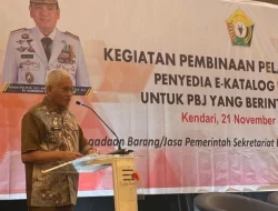 Sekda Buka Pembinaan Penyedia E-Katalog Lokal Lingkup Pemprov Sultra