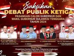 Debat Ketiga Pilgub Sulawesi Tenggara 2024 Angkat Isu Lingkungan