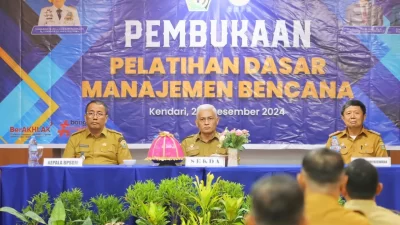 Buka Pelatihan Dasar Manajemen Bencana, Sekda Sultra Tekankan Hal Ini