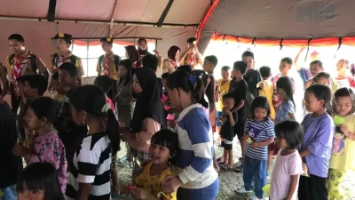 Polres dan Pemkab Koltim Beri Trauma Healing bagi Anak Terdampak Gempa