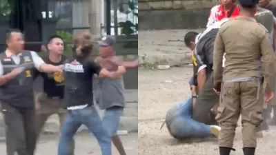 Beredar Video Aksi Satpol PP Keroyok Penjual Kerupuk di Kawasan Eks MTQ Kendari