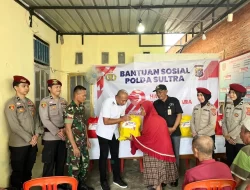 Ditreskrimsus Polda Sultra Salurkan Bansos di Hari Bhayangkara ke-79