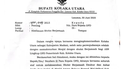 ASN di Kolaka Utara Diimbau Sholat Dzuhur dan Ashar Berjamaah serta Ikut Pengajian Rutin