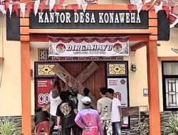 Kecewa Kadesnya Terseret Kasus, Warga Segel Kantor Desa Konaweha